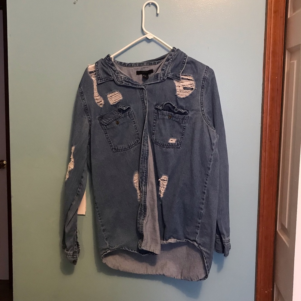 Forever 21 Blue Button Down Shirt